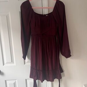 Altar'd State Deep Red Long Sleeve Dress
